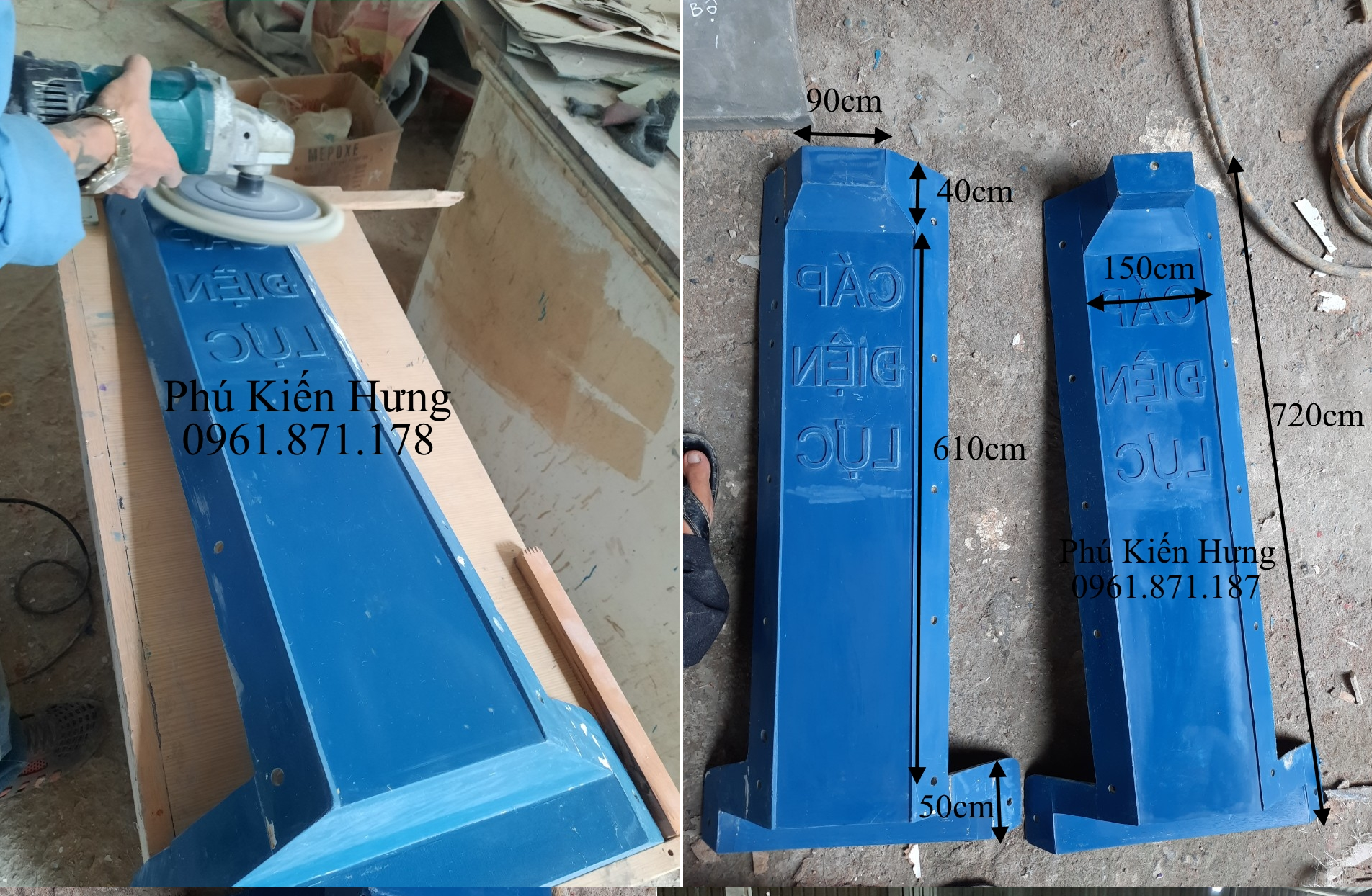 KHUÔN CỌC BÊ TÔNG CẢNH BÁO CÁP NGẦM ĐIỆN LỰC - MỐC ĐỊNH VỊ CÁP NGẦM – MỐC CẢNH BÁO CÁP NGẦM