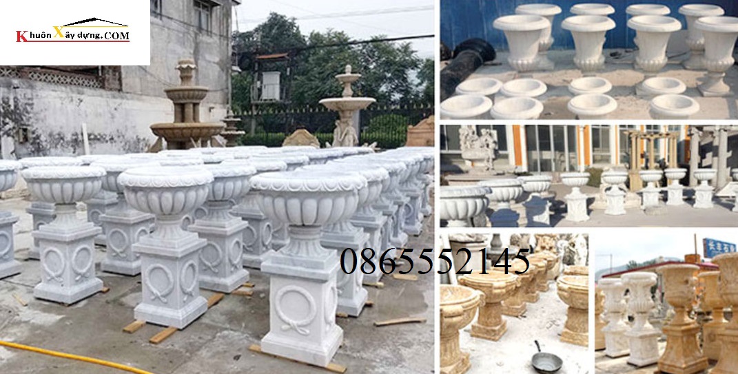 BÁN CHẬU ĐÁ ĐIÊU KHẮC, CHẬU CẢNH ĐẮP TAY GIÁ RẺ BÌNH DƯƠNG.