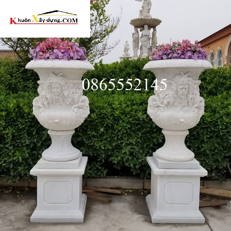 CHẬU HOA ĐIÊU KHẮC NGHỆ THUẬT CỔ ĐIỂN – CHẬU ĐÁ, CHẬU TRỒNG SEN LỚN