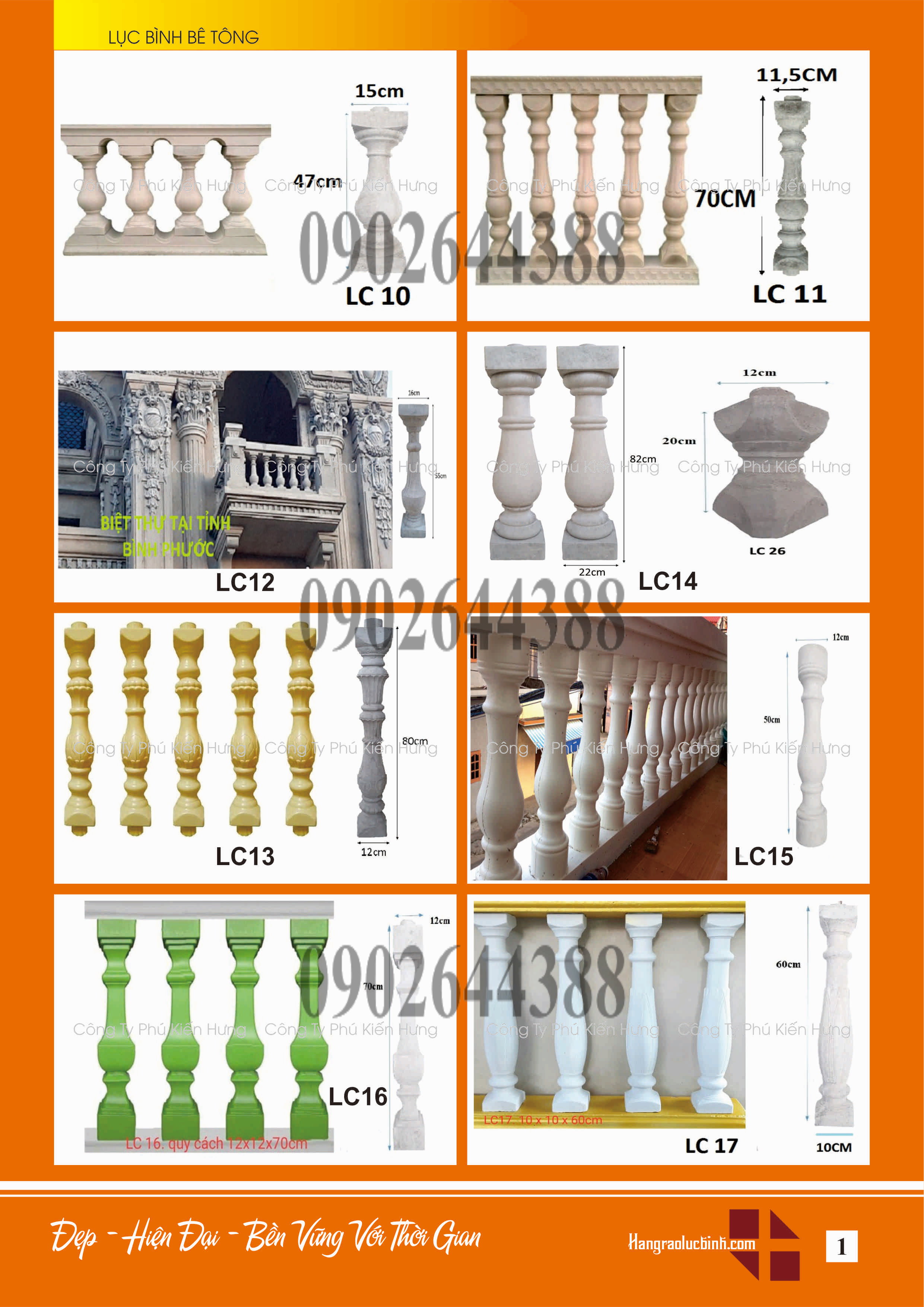BÁN LỤC BÌNH BÊ TÔNG, CON TIỆN XI MĂNG LÀM LAN CAN ĐẸP, MIỄN PHÍ GIAO HÀNG TOÀN QUỐC